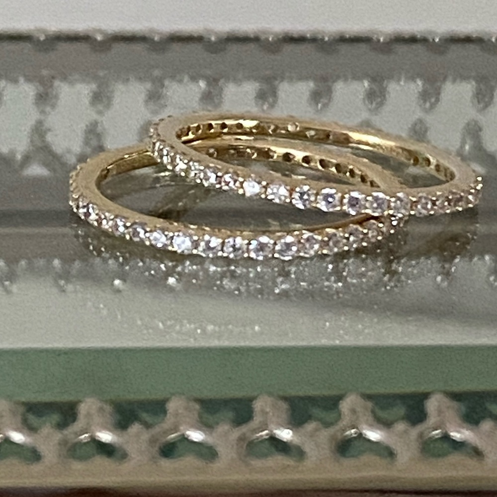 Sterling, Gold-plated, CZ Infinity Rings.